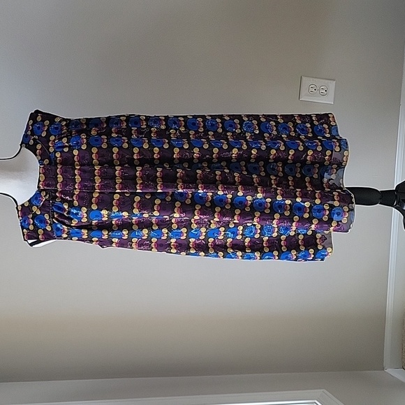 Anna Sui 20th Anniversery Collection Multicolor Sleeveless Mini Dress Sz XL - Picture 3 of 11